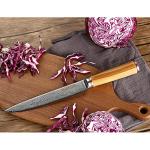 8-Inch Damascus Sushi Sashimi Knife with Olive Wood