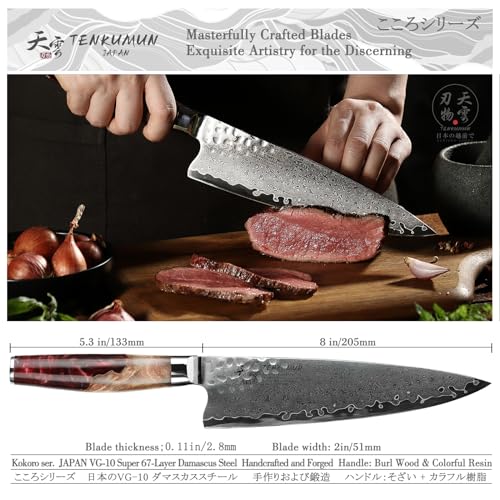 Tenkumun Japanese Gyutou Pro Damascus Chef Knife