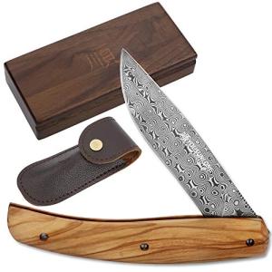 YOUSUNLONG Pocket Knife - Japanese Damascus Steel Blade