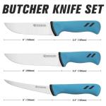 Moritaka 3-Piece Butcher Knife Set with Ergonomic Handle