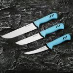 Moritaka 3-Piece Butcher Knife Set with Ergonomic Handle