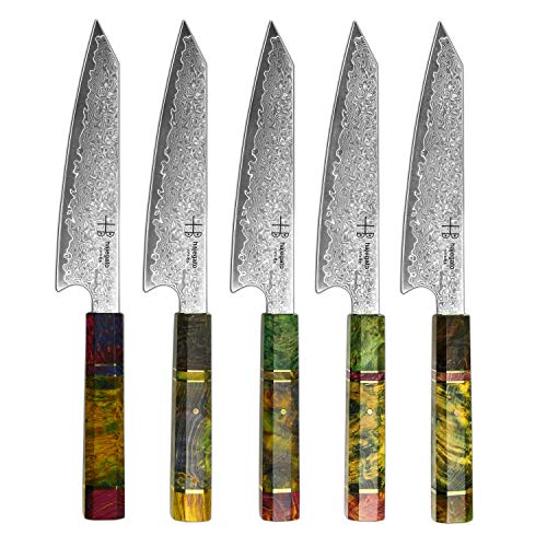 6" Moritaka Damascus Chef Knife Petty Hajegato Handle