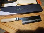 Japanese Carbon Steel Nakiri Knife - Double Edge