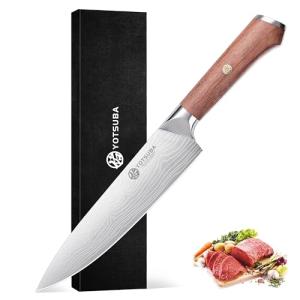 YOTSUBA Chef Knife-8 Inch Japanese Gyuto Kitchen Knife Chef’s Knife German High Carbon Stainless Steel Ergonomic Handle Essentials Sharp Gifts for Mom&Dad With Premium Gift Box