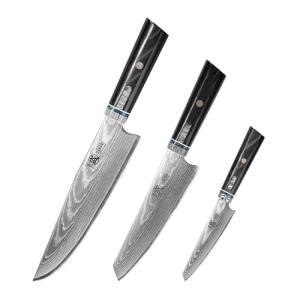 MITSUMOTO SAKARI Professional Japanese HAP40 Powder Steel Chef Knife Set