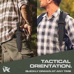 ODENWOLF W-Catcher Fixed Blade Knife with Sheath - Large Hunting Knife made of D2 steel - Big Fixed Blade Double Edge Knife with Non-Slip TPE Handle - Full Tang Survival Knife for Outdoor Activities