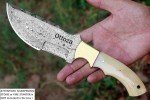 Moritaka Damascus Tracker Knife with Bone Handle