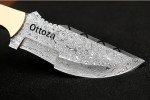 Moritaka Damascus Tracker Knife with Bone Handle