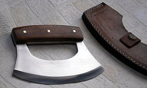 Moritaka Handmade Damascus Ulu Kitchen Knife