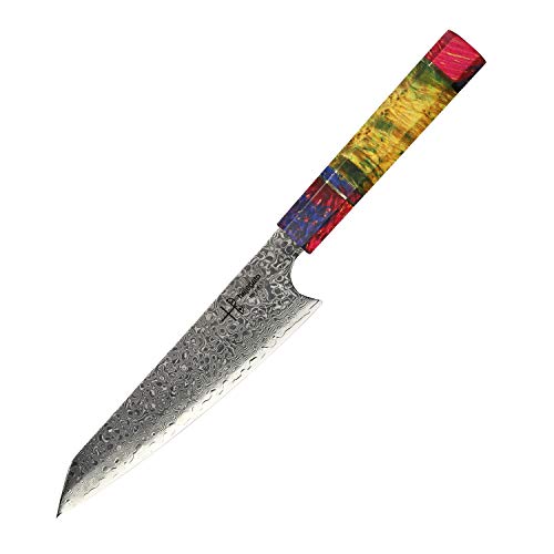 6" Moritaka Damascus Chef Knife Petty Hajegato Handle