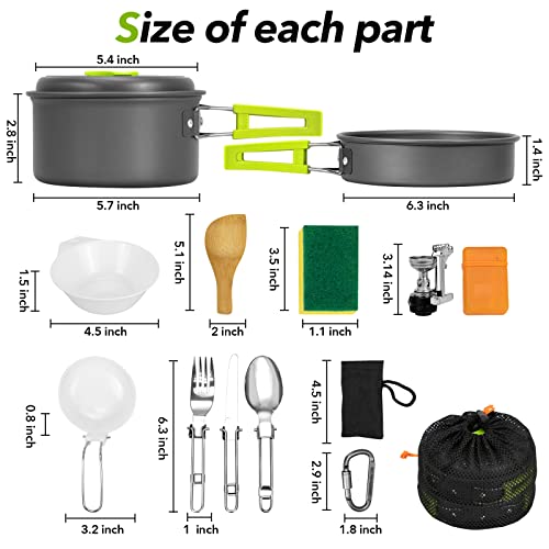 15 Piece Lightweight Non-Stick Camping Cookware Set