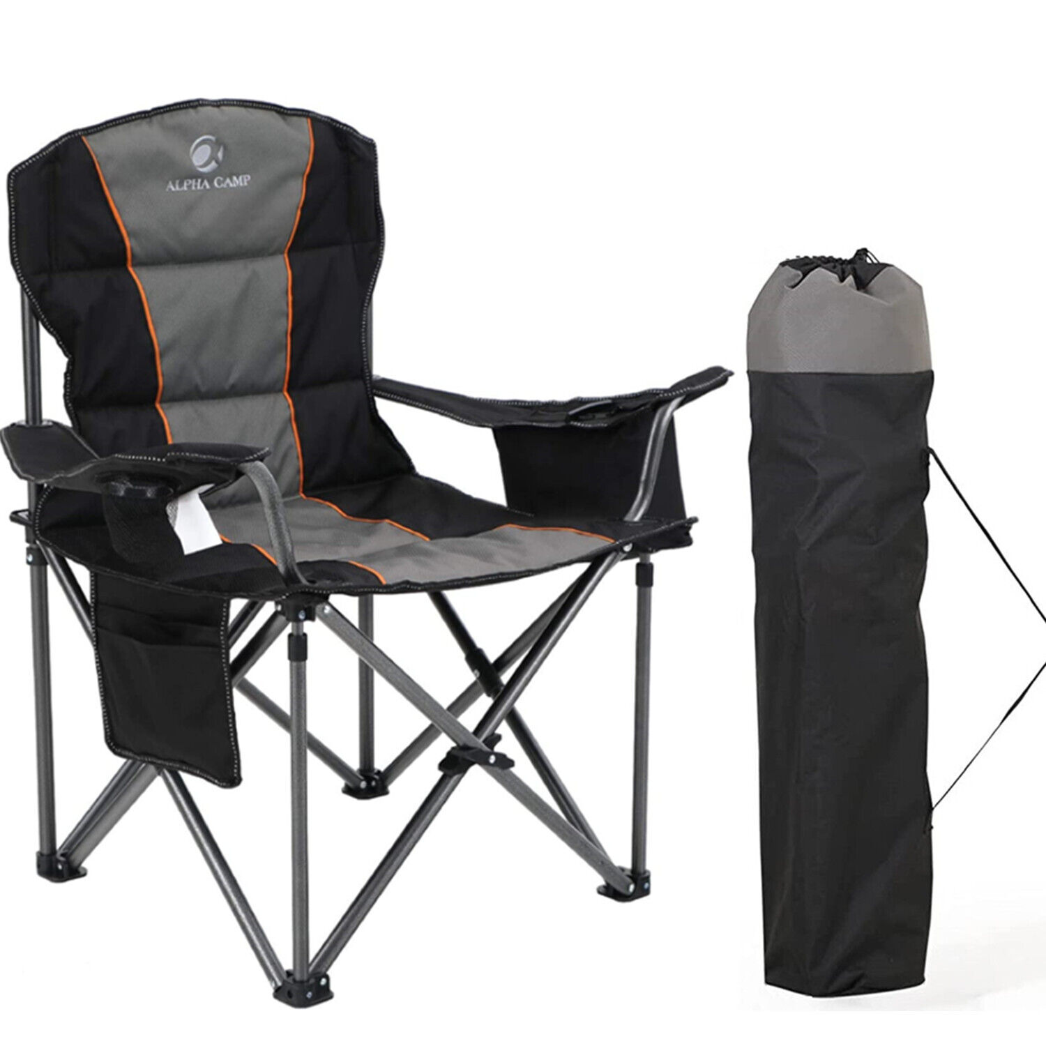 ALPHA CAMP Oversize Outdoor Folding Chair with Cup Holder