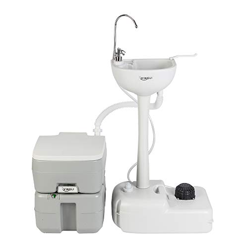 Portable Sink and Toilet Combo for Camping/Wilderness/RV/Camper