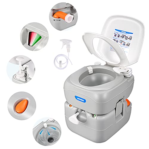 Kohree 5.8 Gallon Portable Camping Toilet with Level Indicator