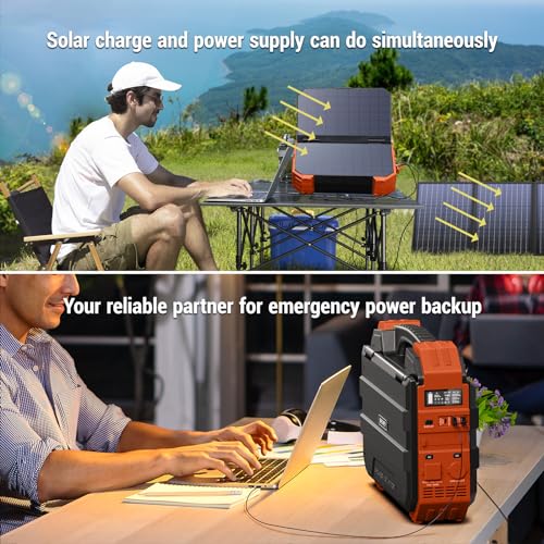 Portable Solar Power Station with 614WH Battery Pack