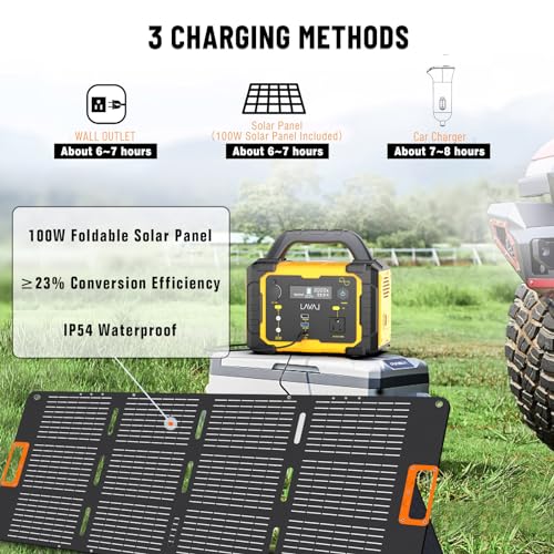 Portable Solar Generator with Foldable Panel and Lithium Battery