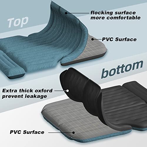 Umbrauto SUV Air Mattress Bed: 2024 Upgraded Flocking