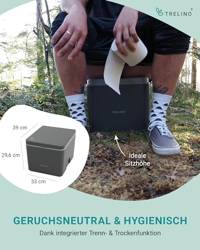 TRELINO Portable Composting Toilet Evo S Gray for Camping