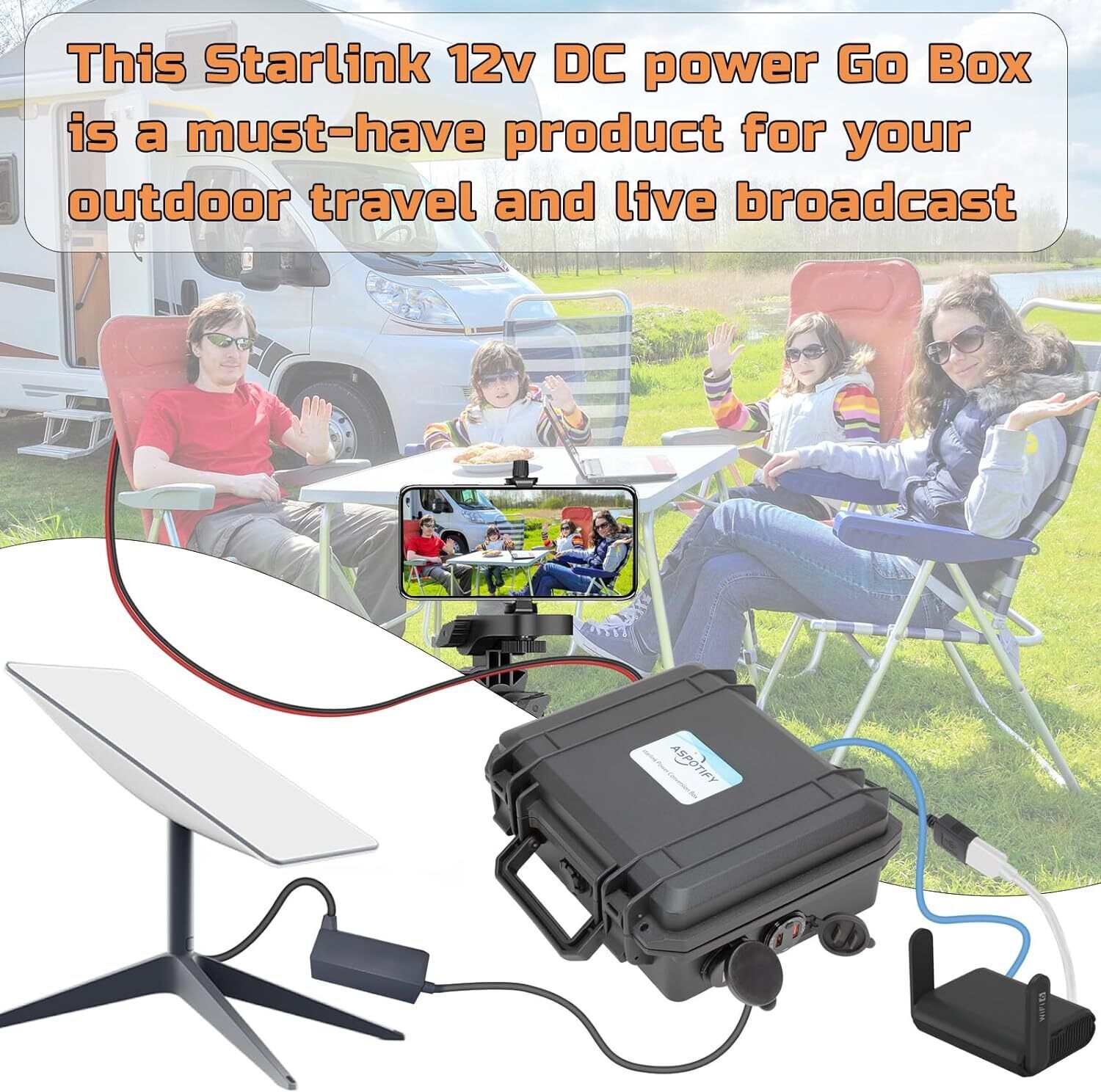 Starlink Go Box Kit for DC Power Conversion