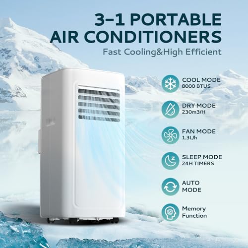 EUHOMY 8,000 BTU Portable Air Conditioner for Camping