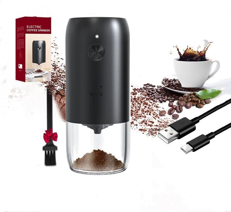 Portable Electric Burr Coffee Grinder with USB Connectivity