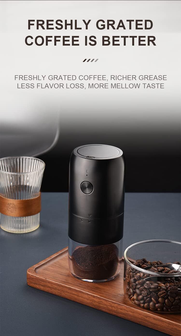 Portable Electric Burr Coffee Grinder with USB Connectivity