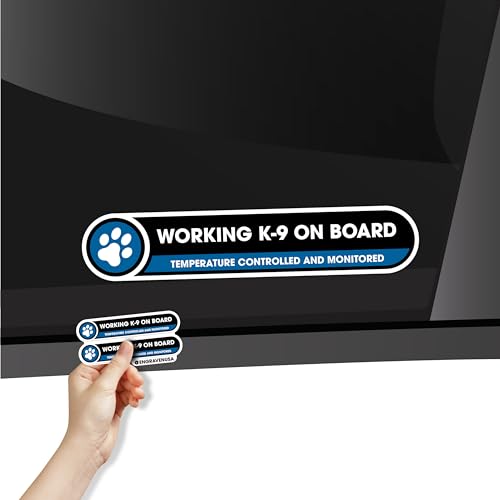 Working K9 in Vehicle Awareness Stickers 2 Pack