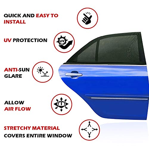 Breathable Mesh Car Window Sun Shades 2 Pack