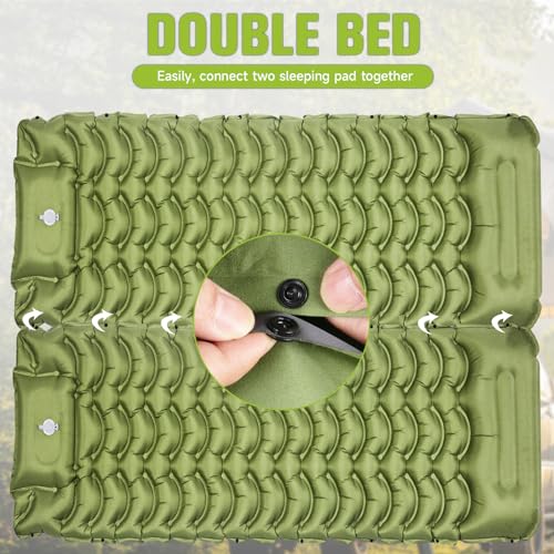 Ultralight Inflatable Sleeping Pad with Pillow & Built-in Pump