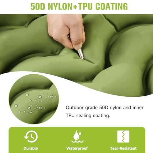 Ultralight Inflatable Sleeping Pad with Pillow & Built-in Pump