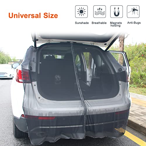 SUV Camping Tailgate Mesh Screen with Magnetic Tent