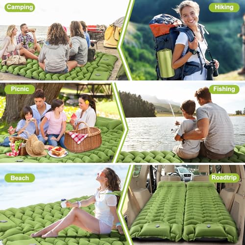 Ultralight Inflatable Sleeping Pad with Pillow & Built-in Pump