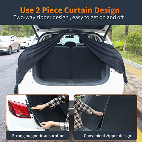 SUV Camping Tailgate Mesh Screen with Magnetic Tent
