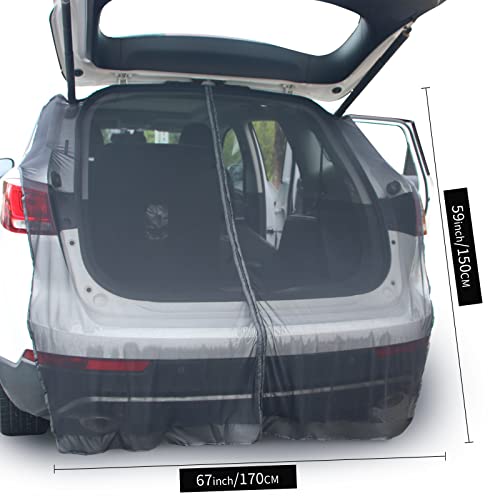 SUV Camping Tailgate Mesh Screen with Magnetic Tent