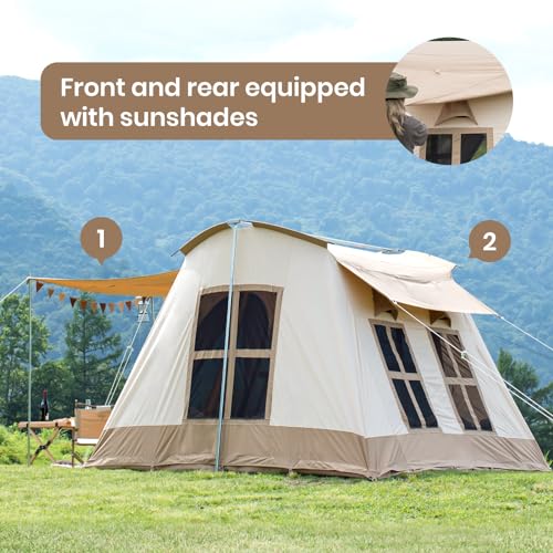 4 Season Canvas Tent for Family Glamping & Camping