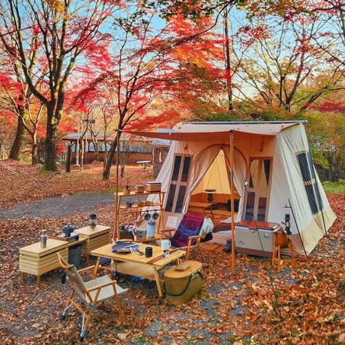 4 Season Canvas Tent for Family Glamping & Camping