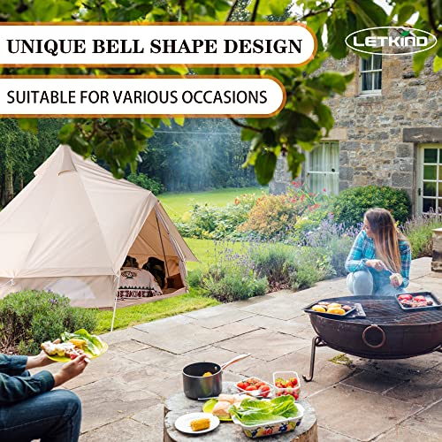 10ft Canvas 4 Season Waterproof Camping Tent for 4/6 Person