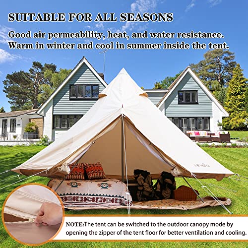 10ft Canvas 4 Season Waterproof Camping Tent for 4/6 Person