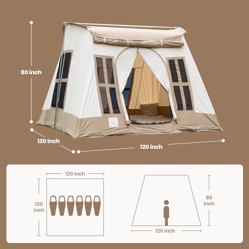 4 Season Canvas Tent for Family Glamping & Camping
