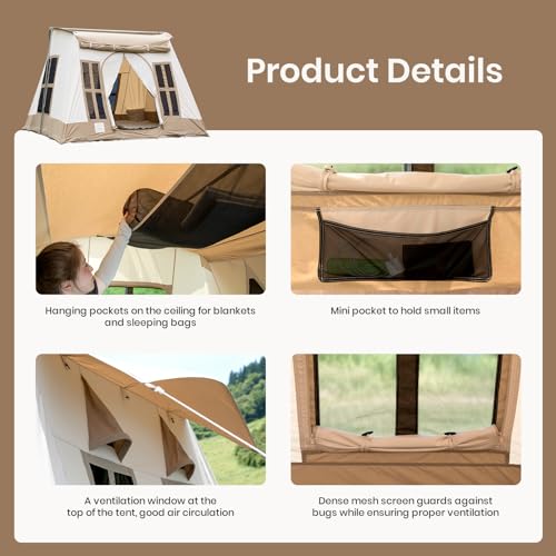4 Season Canvas Tent for Family Glamping & Camping