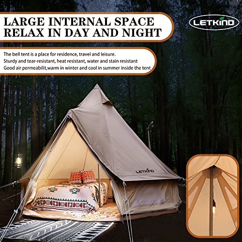 10ft Canvas 4 Season Waterproof Camping Tent for 4/6 Person