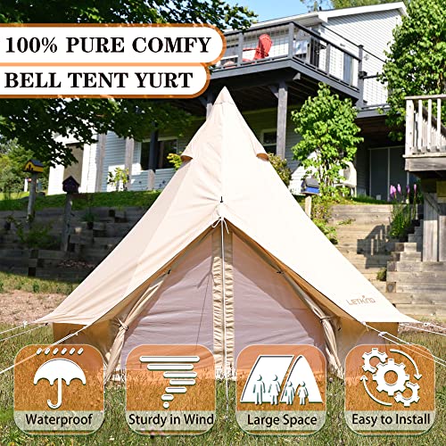 10ft Canvas 4 Season Waterproof Camping Tent for 4/6 Person