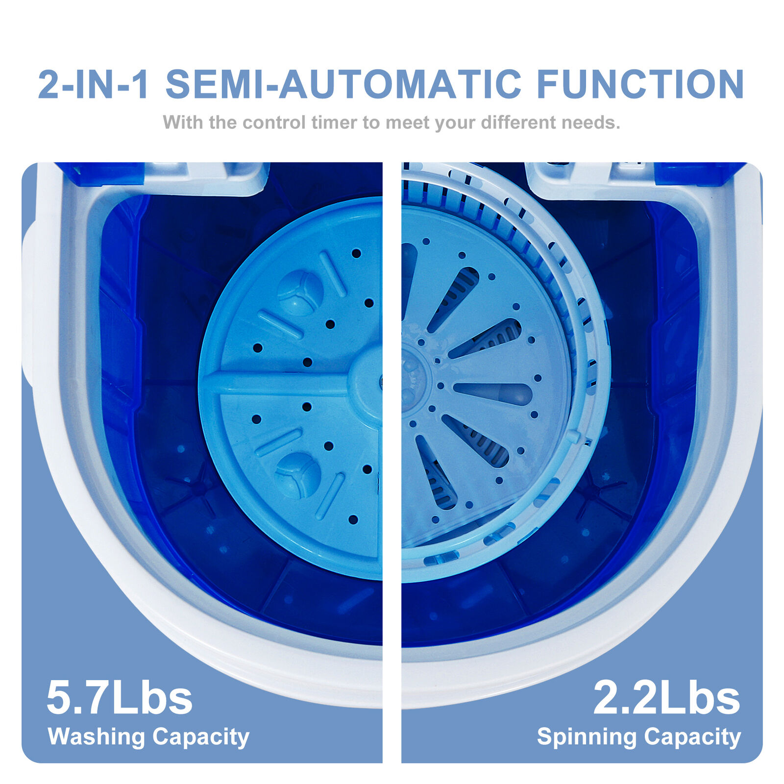 Compact 9lb Portable Washing Machine for Dorms