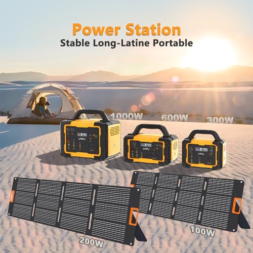 Portable Solar Generator with Foldable Panel and Lithium Battery