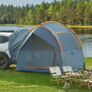 JOYTUTUS Double Door SUV Tailgate Tent for Camping