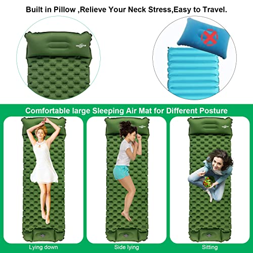 Ultralight Inflatable Sleeping Pad for Camping with Built-in Pump
