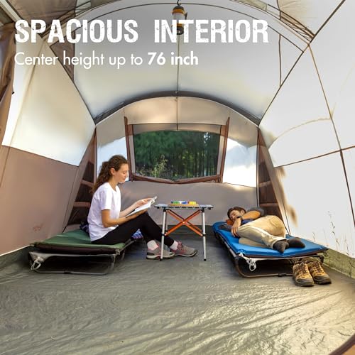 PORTAL 8-Person Tunnel Tent with Screen Porch - Weather Resistant