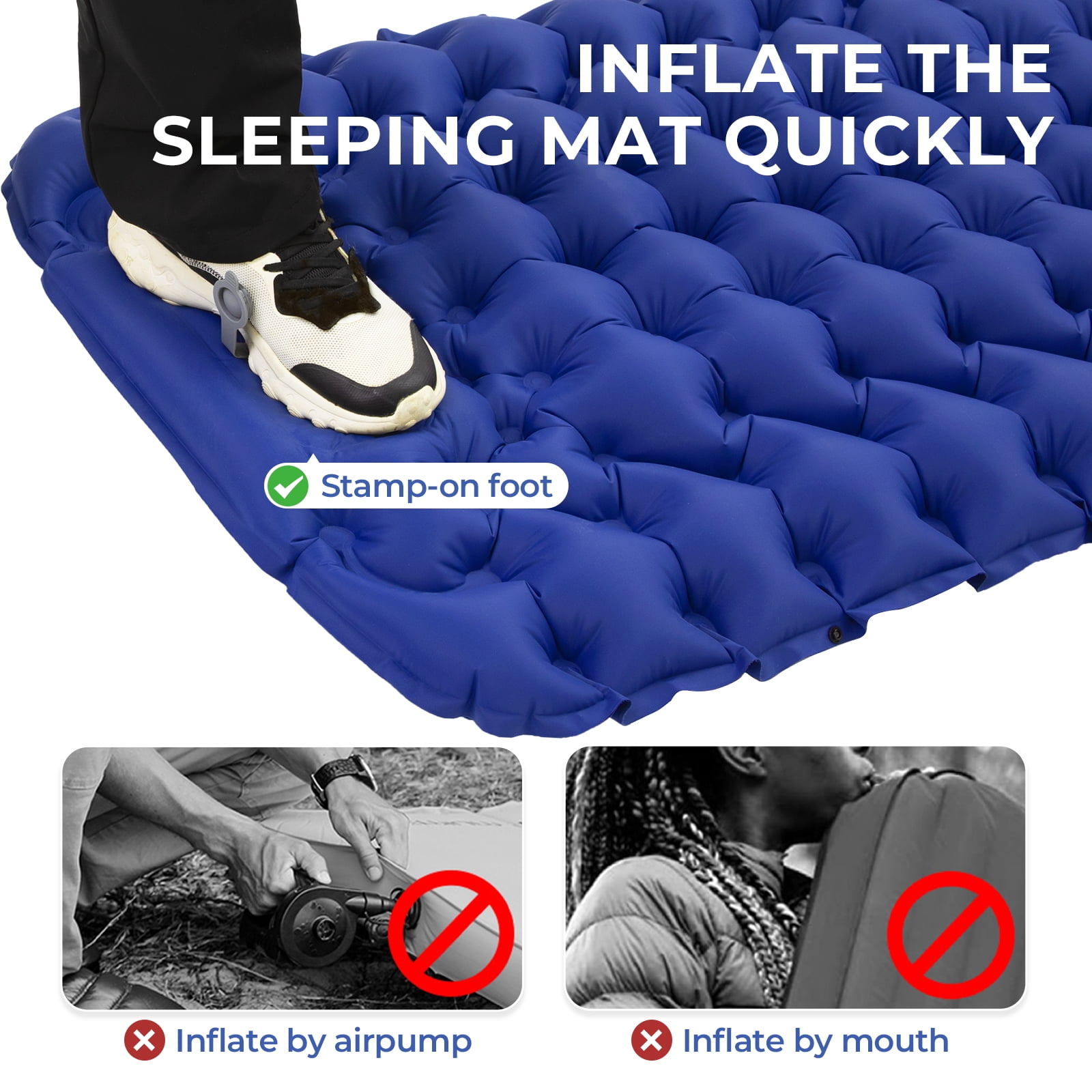 ATEPA Ultralight Inflatable Camping Air Mattress with Pillow