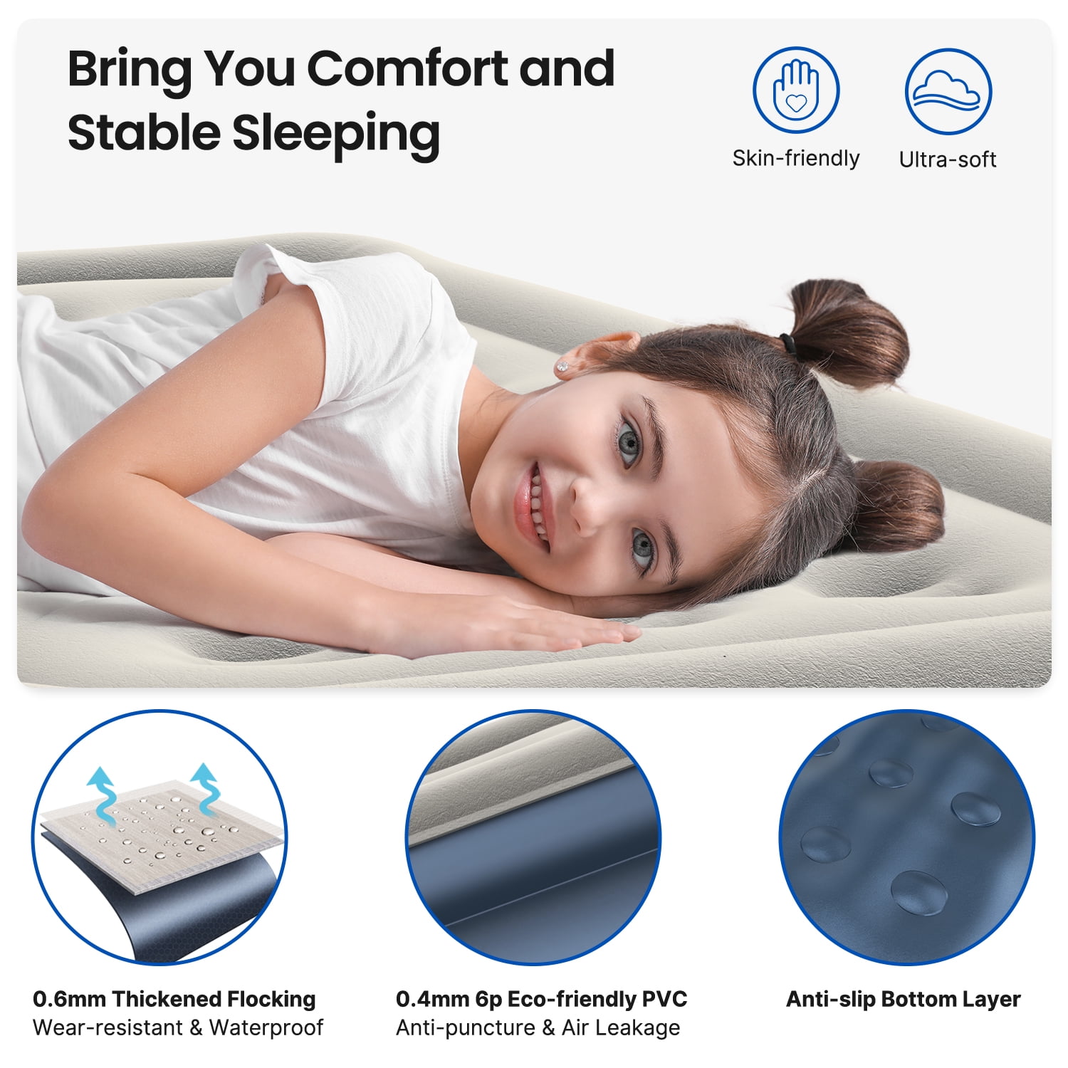 iDOO Inflatable Air Mattress with Built-in Pump