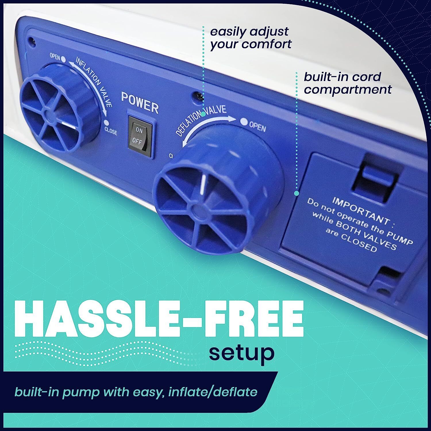 Double Height Inflatable Air Mattress with Built-In Pump